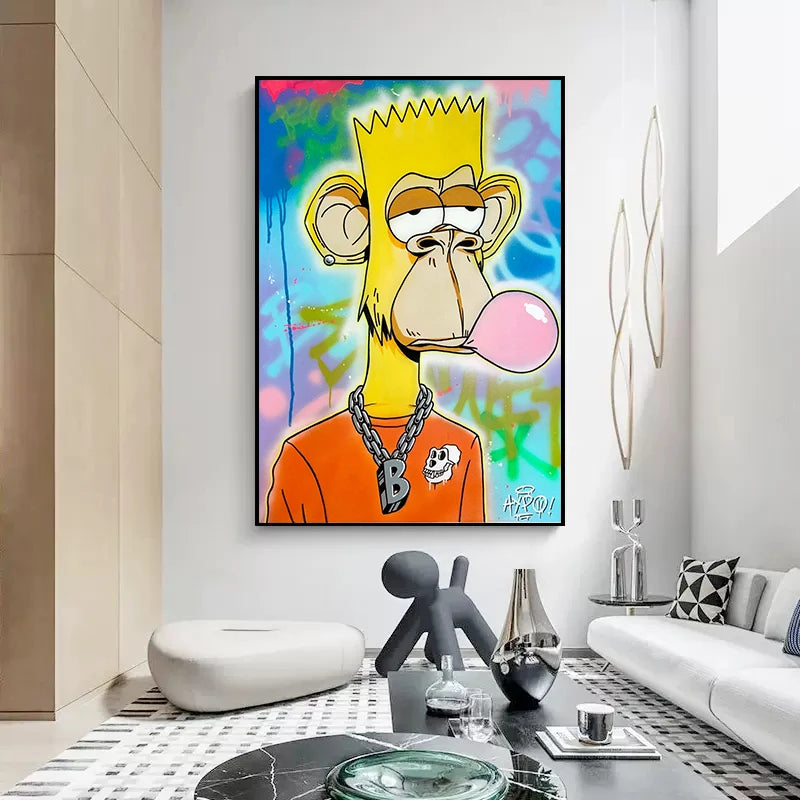 Bored Ape Yacht Club Themed Graffiti Posters/Canvas Paintings