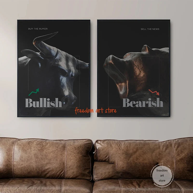 Wallstreet Crypto Bulls Vs Bears Art Posters & Canvas Prints
